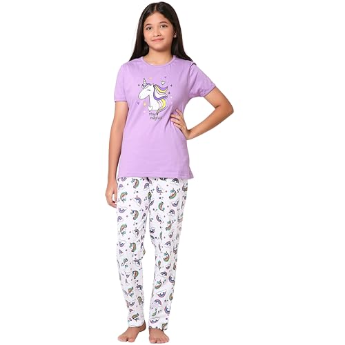 Image of TotzTouch Cotton Girls Night Suit | Pajama Set | Night Dress Graphic Printed Age 6 Months to 15 Years Different Patterns Suitable for Summer and Winter to Choose (Pack of 1)