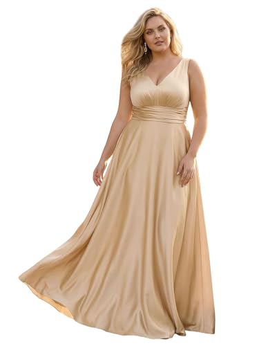 Ever-Pretty Plus Women's Sleeveless Satin Plus...