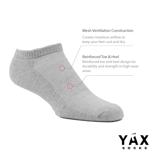 Men's Ankle Socks, 6-Pack, Comfortable Cushioned Toe & Elastic Secure Fit, Combed Cotton - 2 White, 2 Black, 2 Grey, One Size (10-12)4