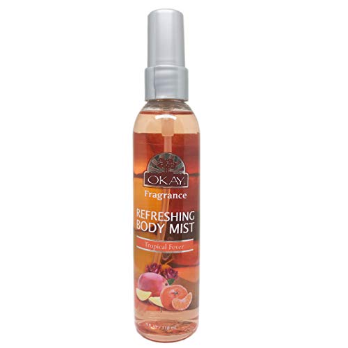 Okay Refreshing Body Mist Tropical Fever Uplifting Alluring Free of Silicone & Paraben 4 Ounce, 4 Ounce (Pack of 12)