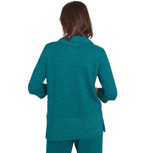Alfred Dunner Women's French Quarter Spliced Ribbed Cowl Neck Solid Top3