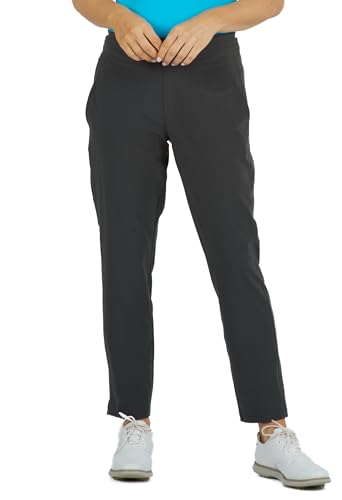 IBKUL Womens Performance Pants 4-Way Stretch Moisture-Wicking Anti-Static Fabric with Front & Back Pockets 74000 Charcoal/Solid / 4