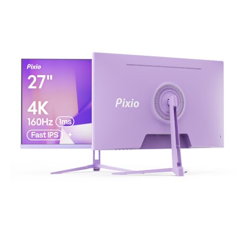 Pixio PX27U Wave Purple 27 inch 160Hz Refresh Rate 4K 3840x2160p Resolution Fast IPS Panel 1ms GTG Response Time Tilt Adjustable Gaming Monitor with Adaptive Sync