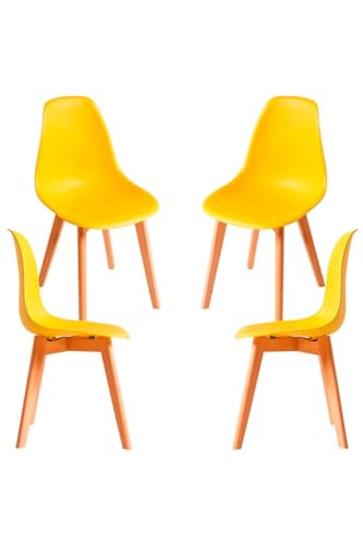 Regalos Miguel - Packs Sillas Comedor - Pack 4 Sillas Kelen - Amarillo