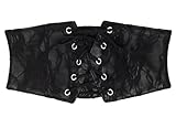 XuoAz Renaissance Underbust Corset Belt for Women - Vintage Stretch Lace-up Leather Wide Waist Corset(for 26