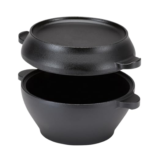 Horno holandés de hierro fundido, olla resistente, utensilios de cocina redondos, olla resistente para hornear, asas holandesas fundidas duraderas, olla de horno de alto rendimiento para asar pan