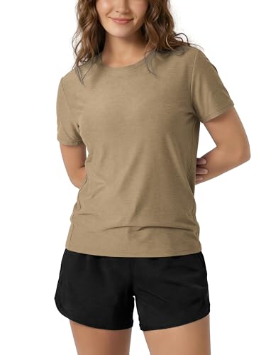 Image of ODODOS Women's Performance Cropped Tee Ultra Soft odSTRATUM Tech Short Sleeve Relaxed Top Crew Neck T-Shirts