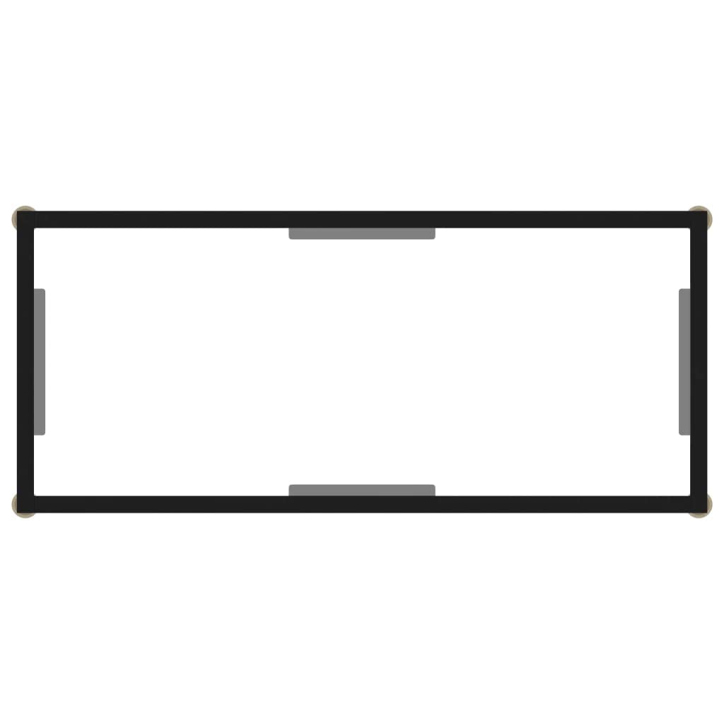 Générique Konsola stołowa 80 x 35 x 75 cm szkło hartowane | Stal malowana proszkowo, półka do przechowywania, łatwa do czyszczenia, stylowy design do salonu