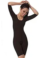 Cinta Pós-Cirúrgica Compressora com Mangas e Pernas Curtas para Lipoaspiração e Lipoescultura - Cód. 0060432 Preto - New Form (M, Preto)