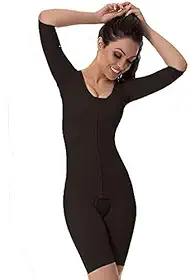 Cinta Pós-Cirúrgica Compressora com Mangas e Pernas Curtas para Lipoaspiração e Lipoescultura - Cód. 0060432 Preto - New Form (M, Preto)
