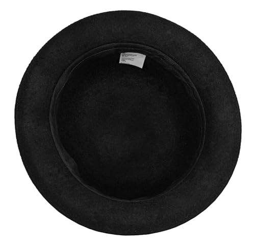 Black Bowler Derby Hat Short Rolled Brim Fedora Hat for Men and Women(S/M)