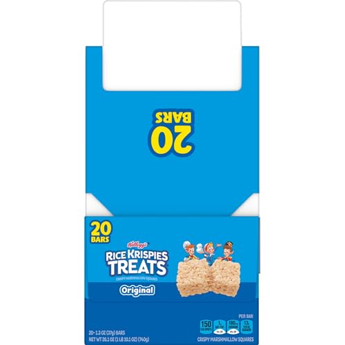 Rice Krispies Treats Crispy Marshmallow Squares, Kids Snacks, Cereal Bars, Original, 26oz Box (20 Bars) - image 8