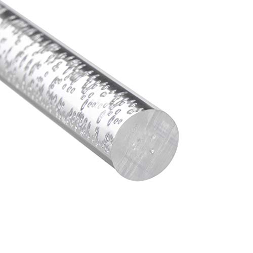 Image of uxcell Acrylic Round Rod,1 inch Diameter 10 inch Length,Clear,Bubble Solid Plastic PMMA Bar Stick