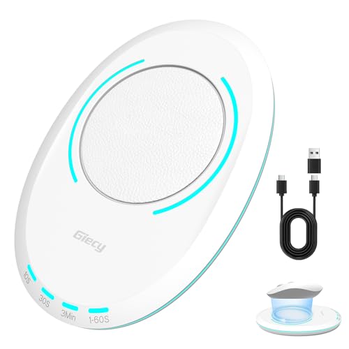 Giecy Ultra Slim Undetectable Mouse Mover, Mouse Jiggler with Adjustable Interval Timer, Simulates Realistic Mouse Movement for Keeping Computer Laptop Active Office Home Remote Work (White)