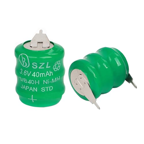 STEPMAX 2 Pack 3.6V 40mAh Ni-MH Battery for Varta 3/V40H 55608303012 PLC CNC Chip Data Power Supply 2 Pin
