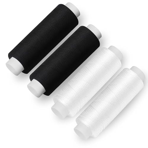 Fil à Couture, Fil à Couture Résistant, noir et blanc, en polyester, adapté à la couture à la main et à la machine