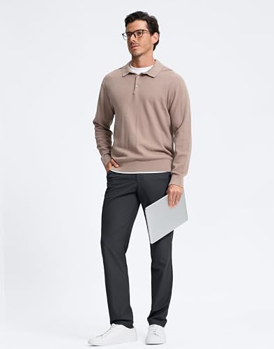 Image of Pudolla Men's Golf Pants 30 inch /32 inch /34 inch Comfy Stretch Dress Work Pants Lightweight Quick Dry Casual Slacks Trousers with Pockets