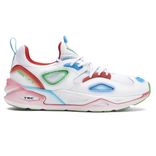 PUMA Mens TRC Blaze Neon Lace Up Sneakers Shoes Casual - White