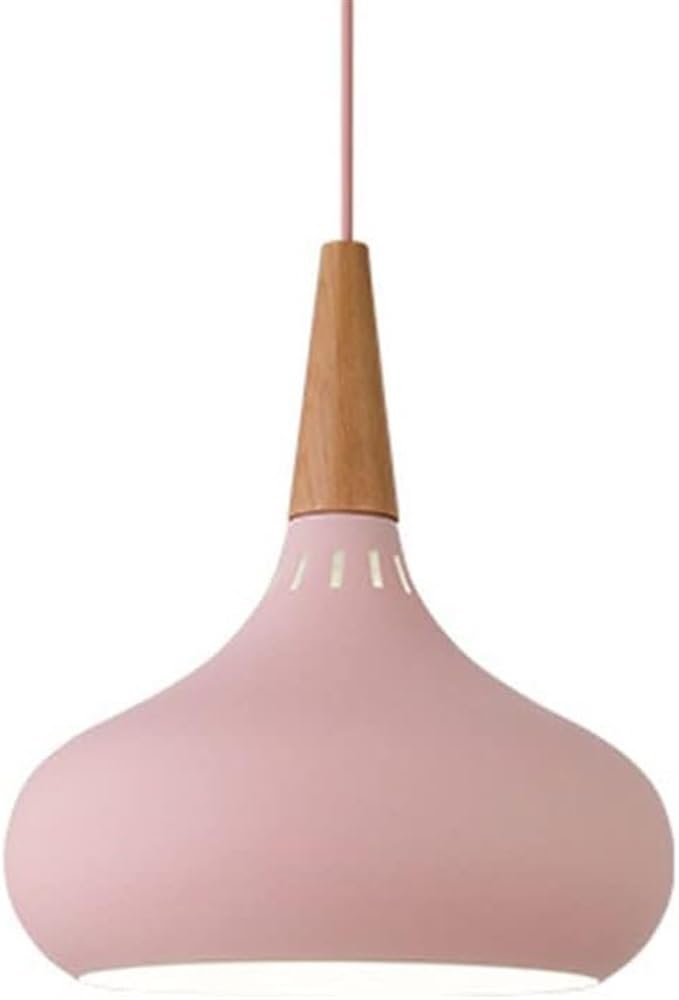 TONFON Wood Modern Pendant Light Colours Lamp Shade Chandelier Creative American Style Color Ceiling Light Fixture for Kitchen Island Dining Room Bedroom Hallway Bar Living Room E27 Hanging Light (Co