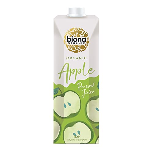 Biona Organic Apple Juice 1 L, Pack of 6 - Pure, Pressed Fruit Juice - Harvested by Organic Farmers - Free from Preservatives, No Added Sugar or Artificial Flavourings - Not from Concentrate