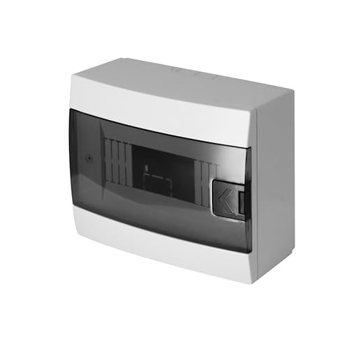 Coffret de Distribution Apparent 1 Rangée pour 8 Modules 104,5x215,5x173,5 mm IP40 - Blanc Boîtier Électrique en ABS - Coffret Électrique pour Installations Intérieures - Horoz Electric