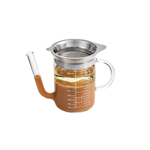 Image of HIC Kitchen Roasting Fat Separator Gravy Strainer, Borosilicate Glass, 32-Ounces, For Stress-Free Holiday Meal Prep and Serving
