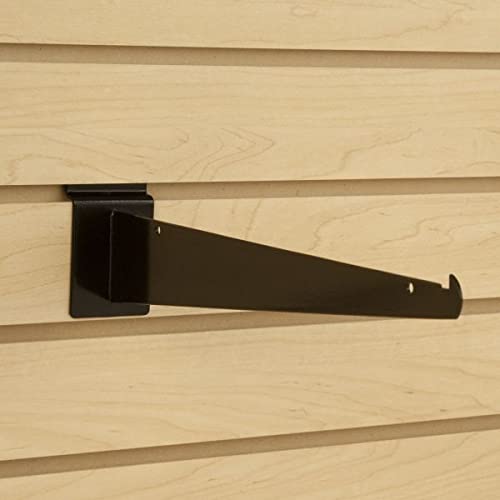 Dazzling Displays SWA-BRKT12BK-10PK Slatwall Accessories: 12-Inch Black Slatwall Panel Knife Shelf Bracket thumb #1