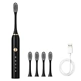 Escova De Dentes Elétrica Recarregável PRO USB | 5 Modos – Cabeças Extras, Limpeza Profunda Gengivas & Anticárie