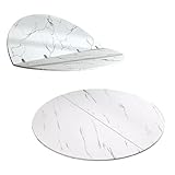 Plateau pliable : cette table ronde dispose d'un design pliable pratique pour un rangement facile et une efficacité de l'espace. Les charnières cachées créent une surface lisse et plate des deux côtés, simplifiant l'installation et l'utilisation. Parfaite pour les petits espaces, cette table est idéale pour la salle à manger, les travaux manuels ou les réunions en plein air, alliant fonctionnalité et style pour des applications polyvalentes.