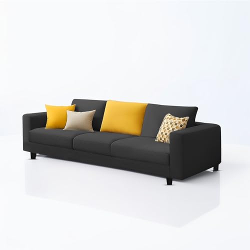 Image of Casaliving Minta 3+2 Seater Sofa Set for Living Room (Black Colour Fabric) Premium Fabric Sofa