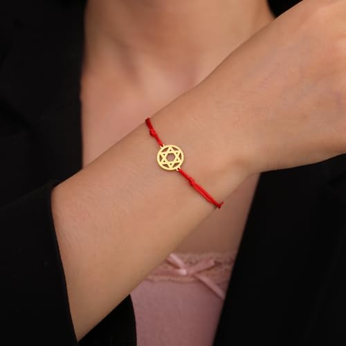 Dreamtimes Star of David Bracelet Stainless Steel Hexagram Pendant Jewish Bracelet Star of David Jewish Jewelry for Women Mens4