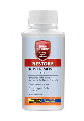 Rustins Shield Technology Rust Remover Gel 250ml – Restore Metal Surfaces with Advanced Gel Formula Easy Application for Vertical Surfaces Sustainable Rust Removal