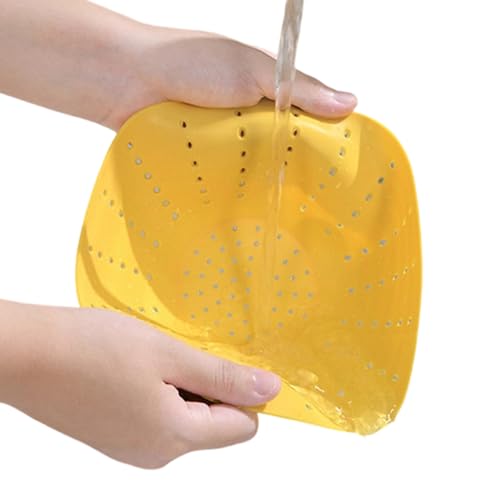 Tazón colador, ayudante de cocina plegable de silicona, colador multifuncional para alimentos y cuencos, para ensaladas, fideos, preparación de alimentos, ajo, jengibre, hogar, apartamento