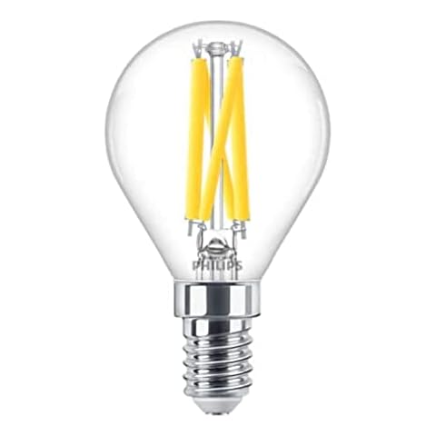Philips LED - Bombilla LED Clásica Vela y Brillo, P45 E14, Luz Blanca Cálida Regulable Cover