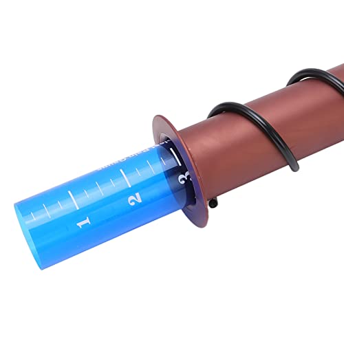 Copper Rain Gauge, Floating Rain Ground Mounted Plastic Cylinder Rain Water Measurement Tube with Scale (Straight Insert)