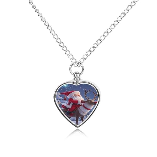 Collier urne pour animal pendentif cœur Noël pour cendres chien chat