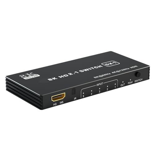 Hoomyew �Ή� 8K 5 In 1 �o�̓X�C�b�`���z�� 2.0 120Hz 5�|�[�g 4K HD 120Hz �X�v���b�^�[ CEC 48gbps �X�C�b�`���[