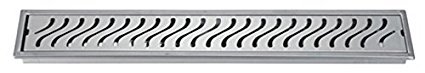 Image of Aquieen Shower Water Drainer Floor Bathroom Grating with SS 304 Anti-Foul Cockroach Trap (Grade AISI 304) (30 inch) (Wave Shower Drainer (Side Hole, 36 inch x 4 inch)