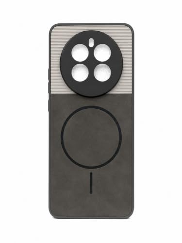 Image of Bintage Dual-Leather 2in1 Phone Case| Soft Touch Finish | Full Camera Protectection Back Cover Compatible for Realme Narzo 70 Pro 5G - White & Matelic Grey