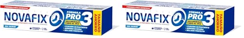 Novafix - Pro3 Sin Sabor - Fijación ultrafuerte - Crema adhesiva dentaduras postizas - 70 g (Paquete de 2)