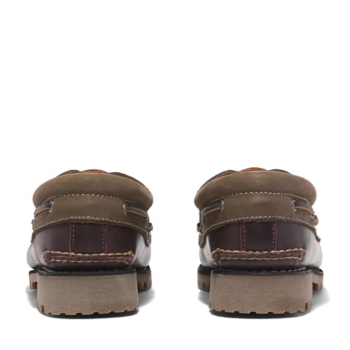 Timberland Men's Authentic 3-Eye Lug Handsewn Boat Shoe, Root Beer Full Grain, 7 M US Burgundy3