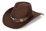 Women-Classic-Western-Cowboy-Shapeable-Hat - Men-Roll-Up-Wide-Brim-Felt-Fedora-Hats-Cowgirl-Hat with Belt Buckle(M-L)