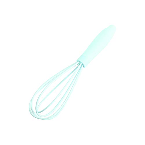 Batidor de huevos manual rotativo multifuncional, batidor de huevos, herramienta de silicona para batir mantequilla y crema, mini herramienta de plástico para hornear huevos de cocina (cian)