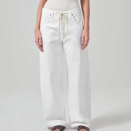 Women Straight Leg Jeans,High Waisted Bow Baggy Jeans Wide Leg Loose Y2K Teen Girl Boyfried Denim Pants with Pockets2