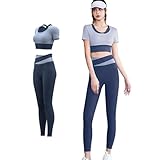 [Olabela] ヨガ レディース 上下セット スポーツウェア トレーニングウェア 2分袖 ブラトップ スポーツブラ スポーツブラジャー ヨガパンツ レギンス ハイウエスト おしゃれ