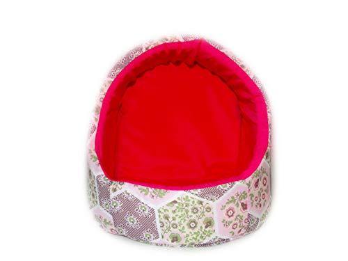 Caminha de Cachorro e Gato OnPets Iglu/Toca/Cama Pet Grande em Tecido na cor Rosa Estampado G130025