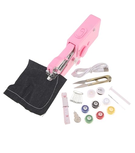 bowarepro Mini máquina de coser portátil para principiantes, fácil de usar para reparaciones rápidas de ropa, textiles para niños y mascotas, ideal para el hogar y viajes