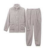 [WULFUL] パジャマ メンズ レディース ルームウェア 上下セット 裏起毛 暖かい 秋 冬 部屋着 前開き セットアップ フランネル 着る毛布 長袖 2wayネック 男女兼用 静電気防止 プレゼント モコモコ