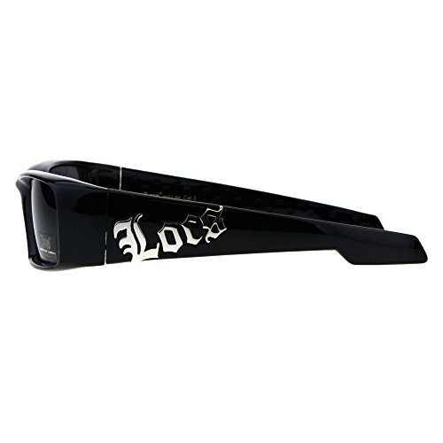 Locs Classic 90s Cholo Gangster Narrow Rectangular All Black Warp Sunglasses3