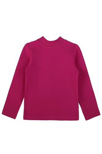 Image of Lilax Girls' Basic Long Sleeve Mock Turtleneck Cotton T-Shirt